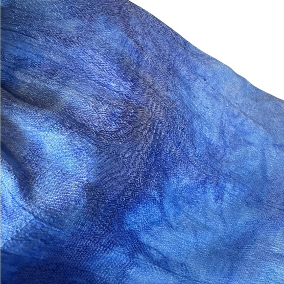 AGB Woman 3X Blue Tie Dye Boho Peasant Top Plus Tunic Blouse Crochet Trim D226 - Picture 7 of 10